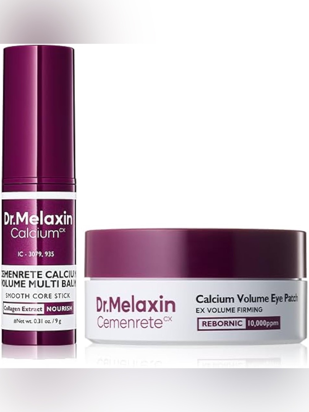 NWT Dr. Melaxin Cemenrete Calcium 60 Count Eye Patch and Wrinkle Core Balm Stick